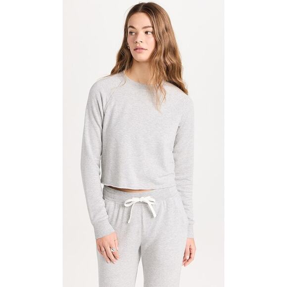 Splits59 Warm Up Crop Fleece Sweatshirt Heather Grey - S - Picture 4 of 6